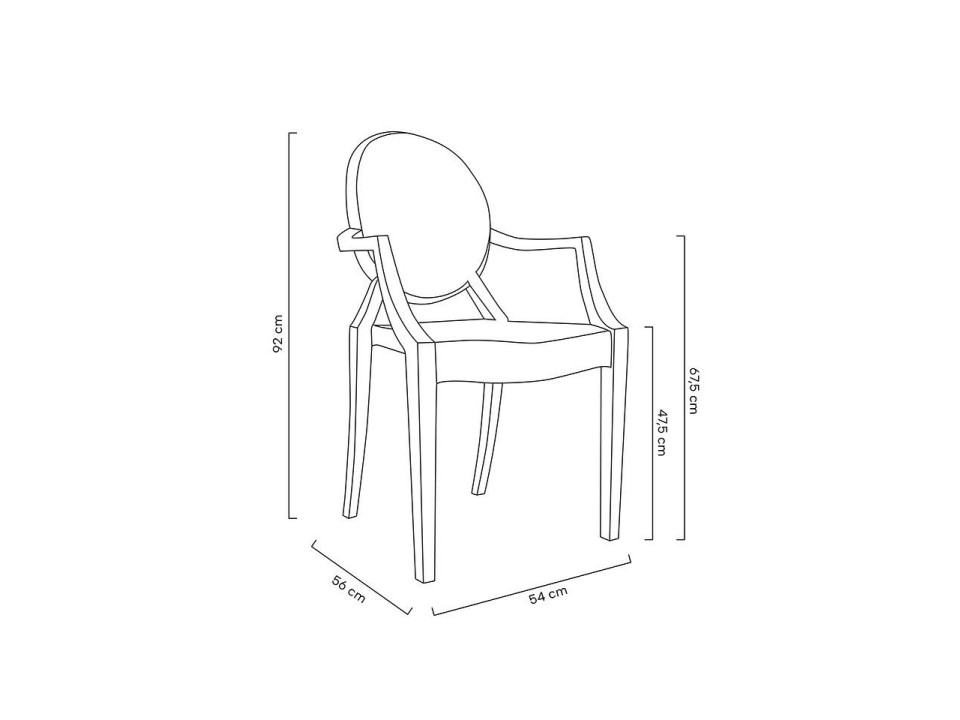 Krzesło LOUIS transparentne - poliwęglan - King Home